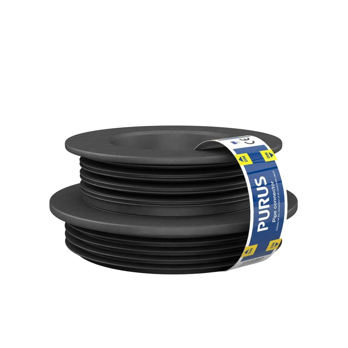 Gumminipplar för plaströr, svarta 130-123/110-75, Purus