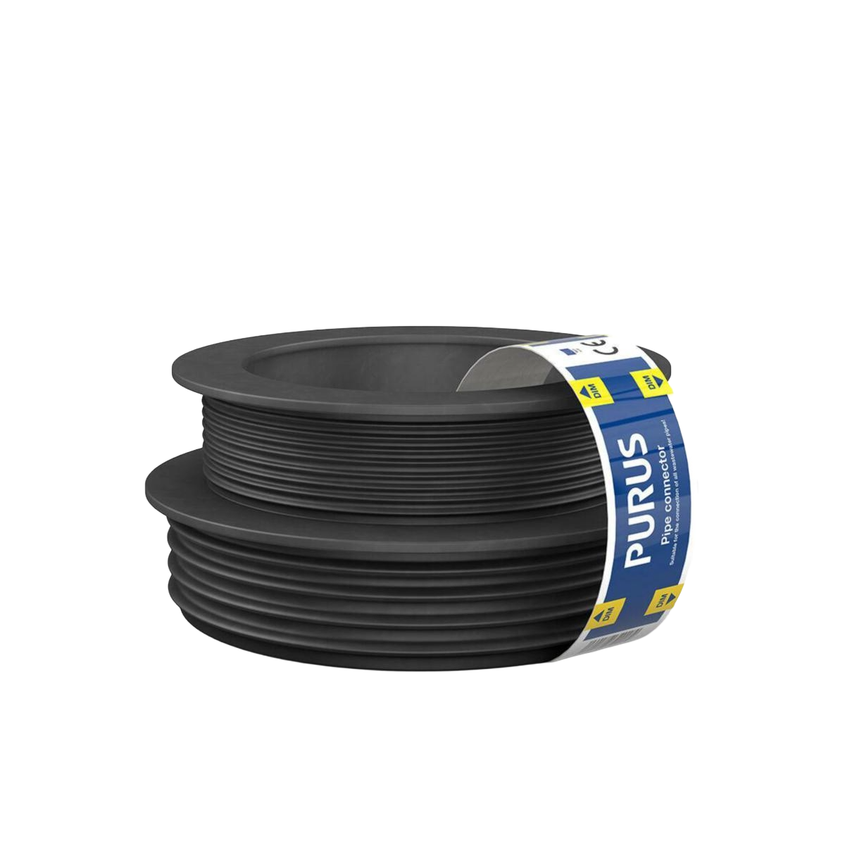 Gumminipplar för plaströr, svarta 100/105x90/75, Purus