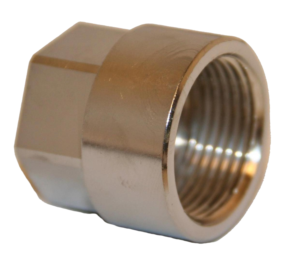 Muff, invändig gänga, förkromade