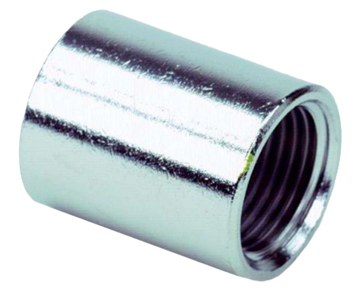 Muff, invändig gänga, förkromade