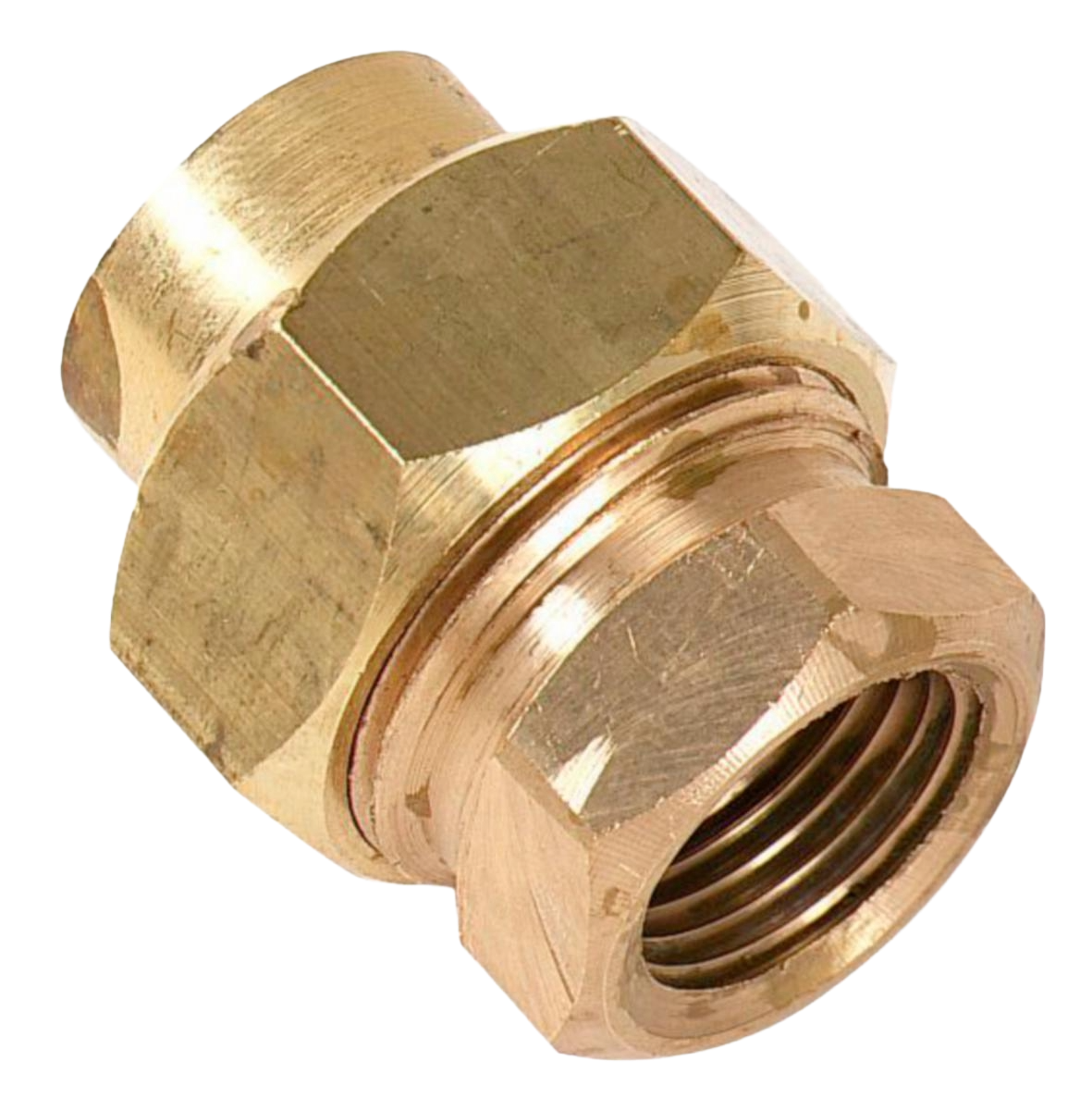 Koppling rak, gänga, för cu, invändig gänga i båda ändar