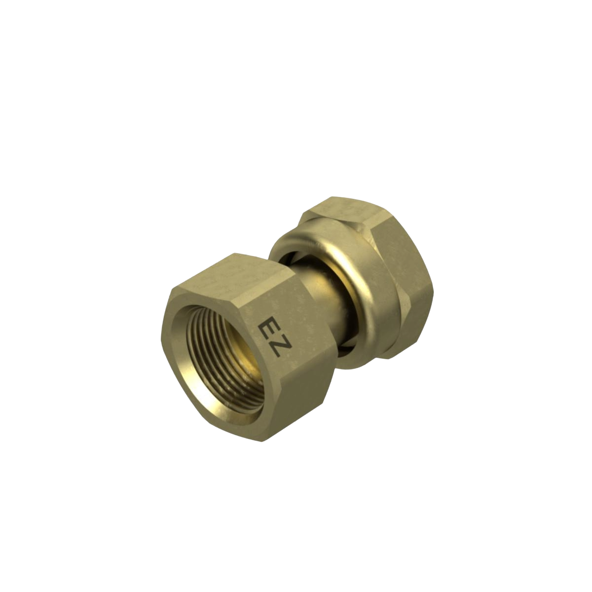 Rak koppling med lekande mutter x inv. gänga Gul, Ezze