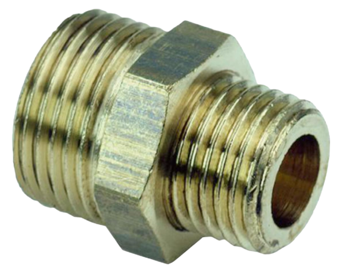 Sexkantnippel, utvändig gänga, förminskad