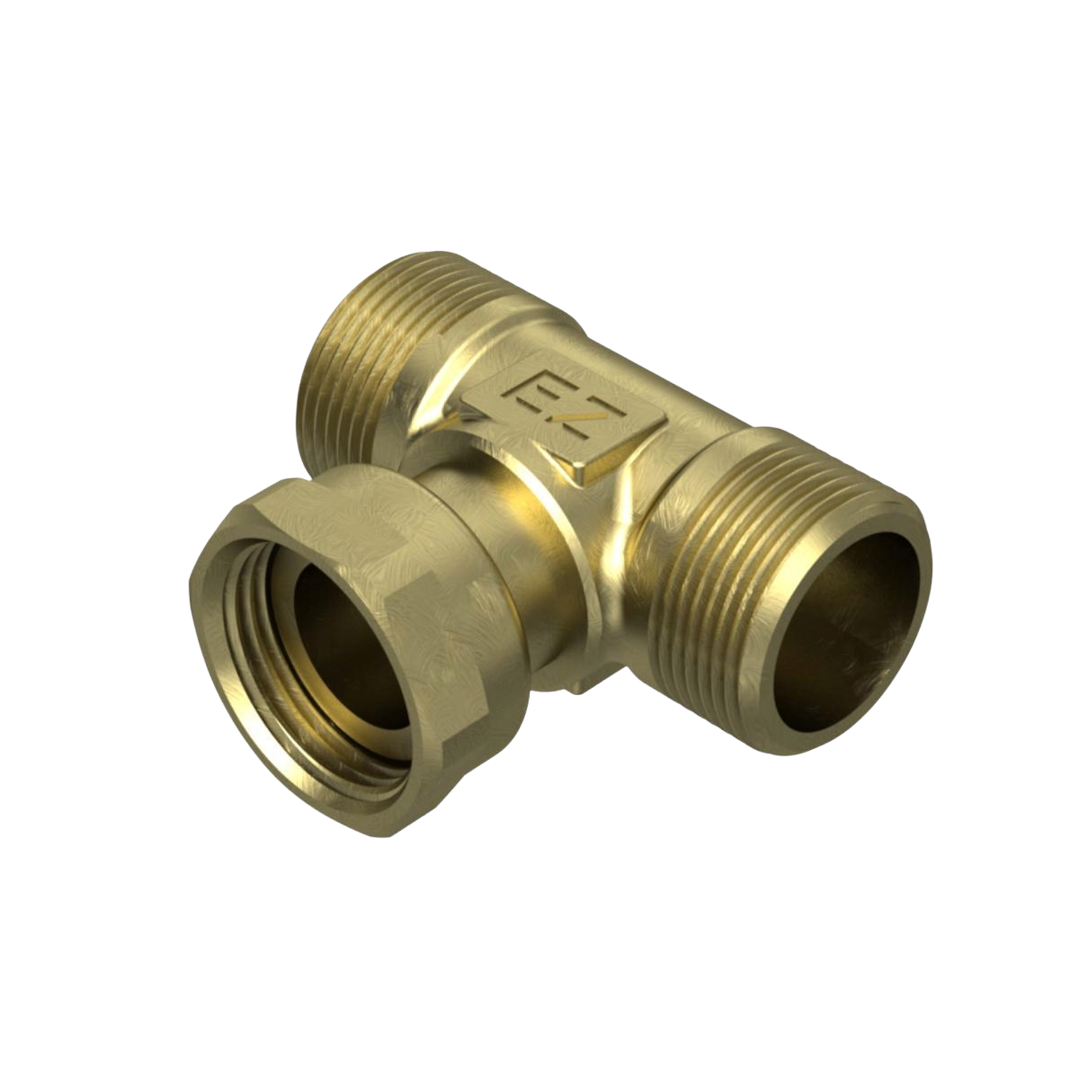 T-rör med lekande mutter mitten x utv. gänga Gul, Ezze