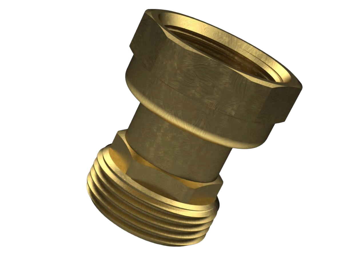 Rak koppling med lekande mutter x utv. gänga Gul, Ezze