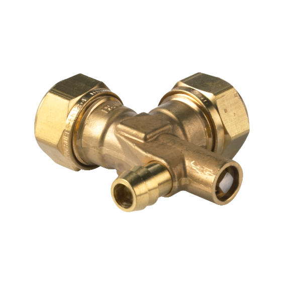 VSH Super vinkelkoppling 90º med avtapp FF