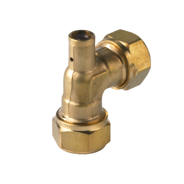 VSH Super vinkelkoppling 90º med avluftning FF