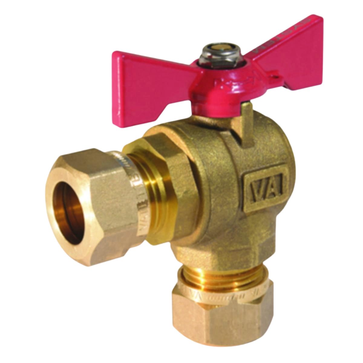 Kulventil vinkel klämringskoppling-Vatette