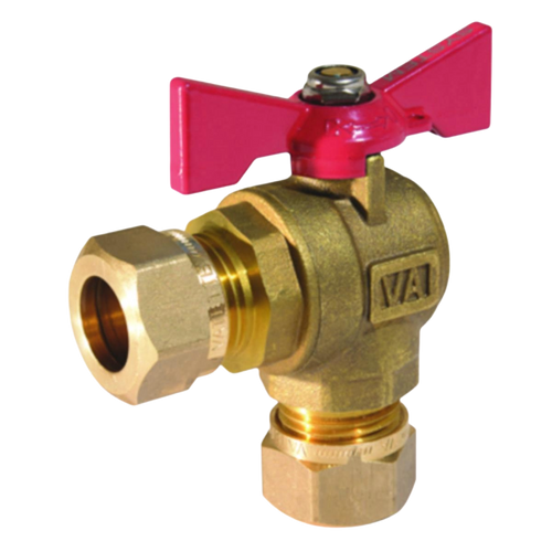 Kulventil vinkel klämringskoppling-Vatette