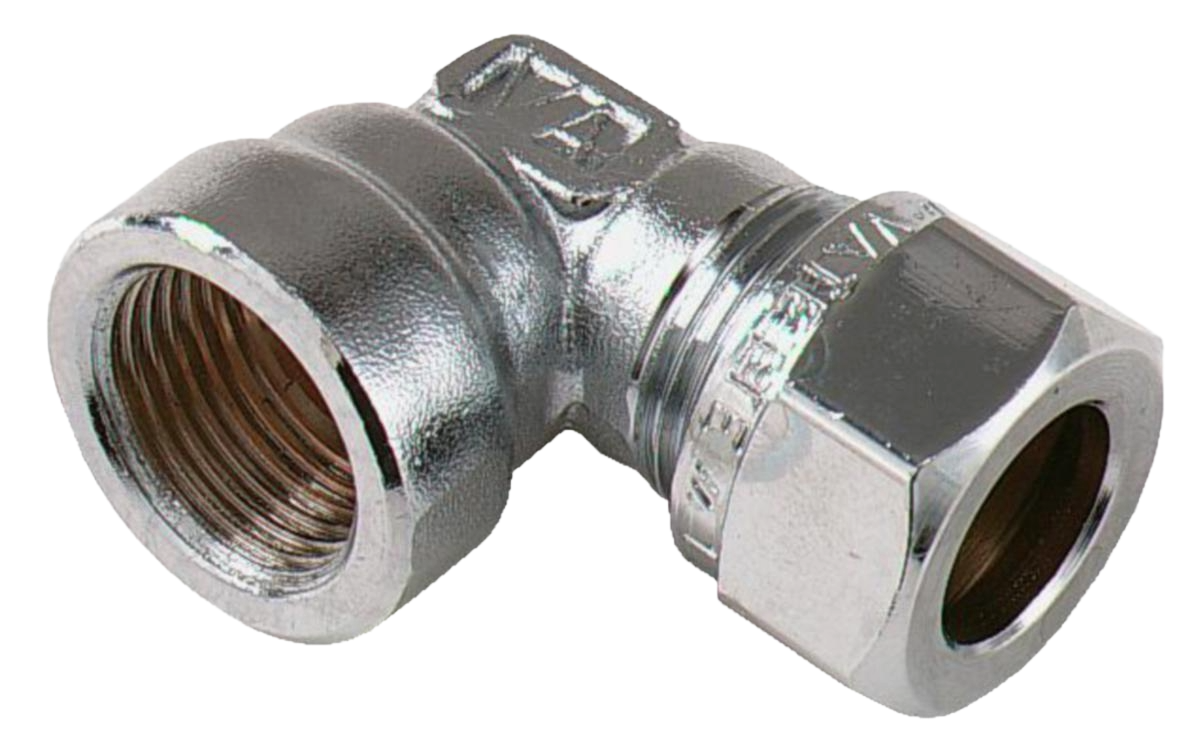 Vinkelkoppling 90° VA 1147, förkromade, Vatette