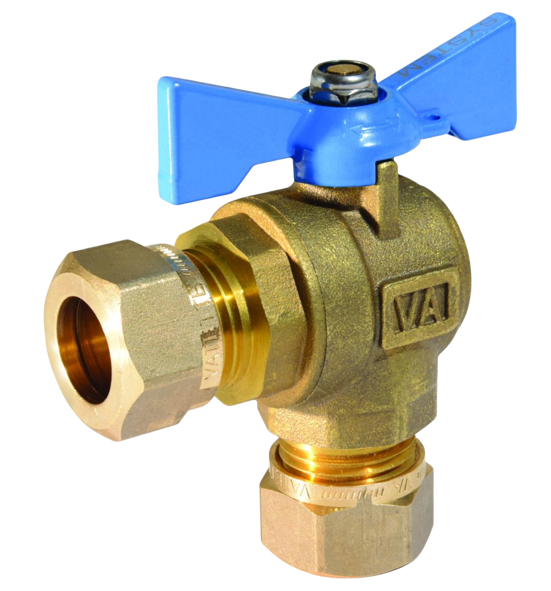 Kulventil vinkel klämringskoppling-Vatette