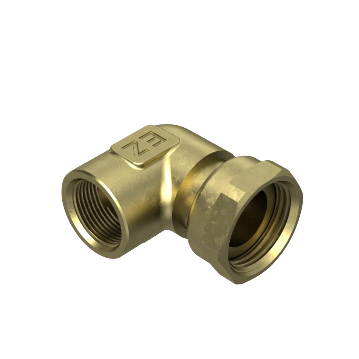 Vinkel koppling med lekande mutter x inv. gänga Gul, Ezze