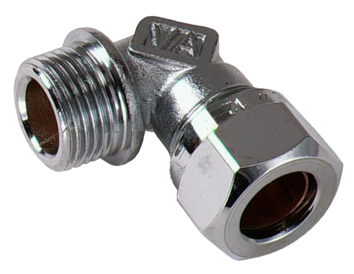 Vinkelkoppling 90° VA 1145, förkromade, Vatette